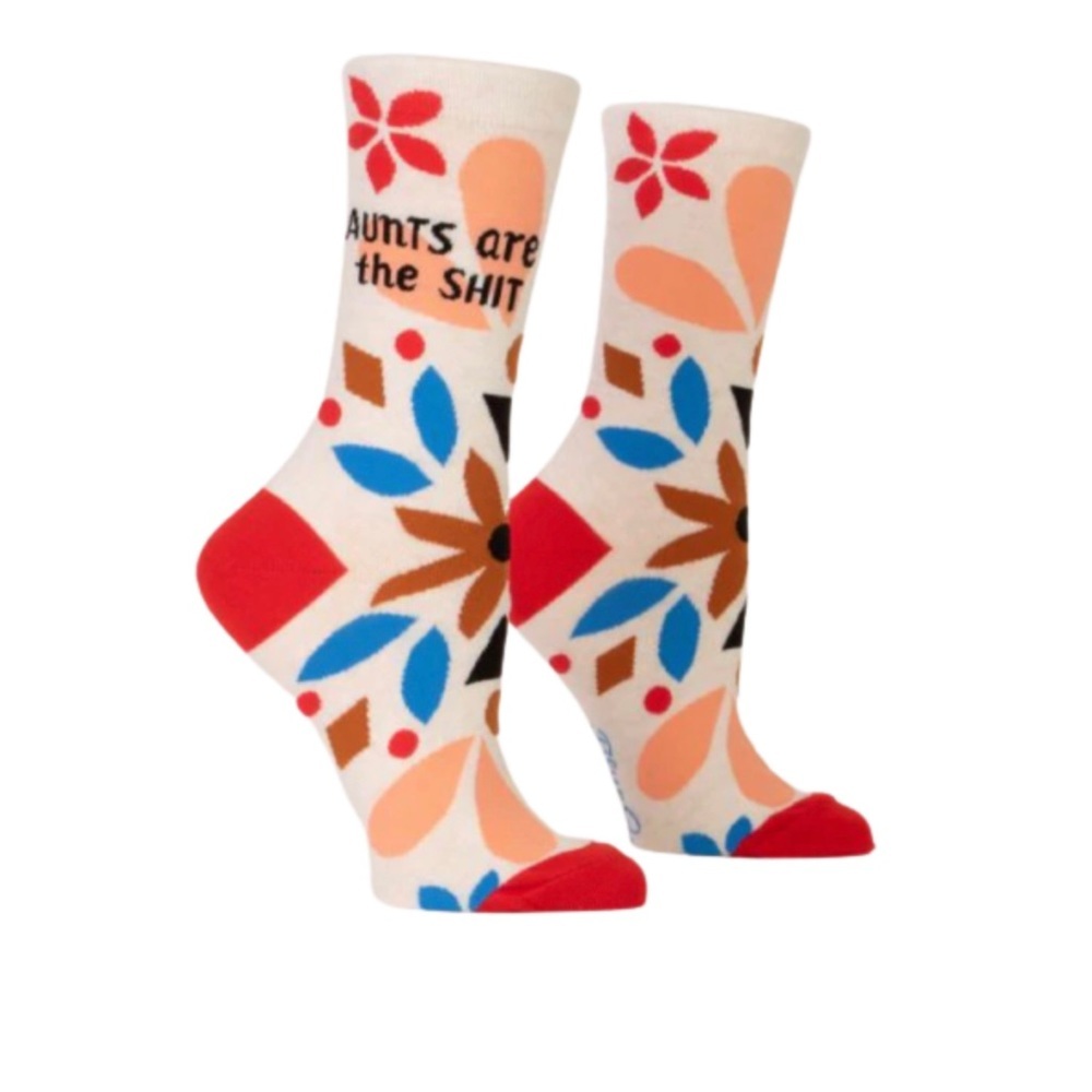 AUNTS ARE THE SHIT NOVELTY W-CREW SOCKS NWT ONE SIZE